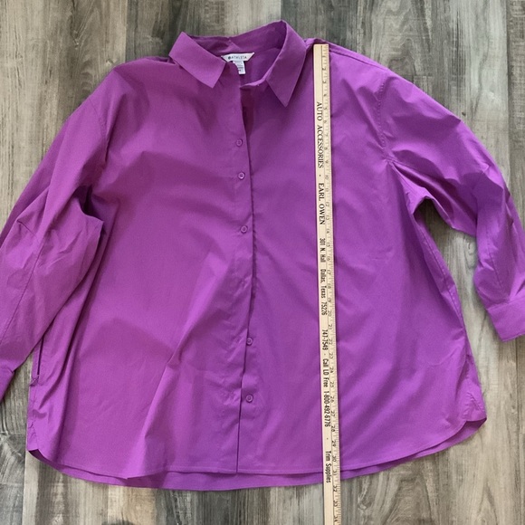 Athleta Performance Oversized Poplin Top in Jazzy Purple Button-Up Shirt Size 2X - Picture 3 of 7